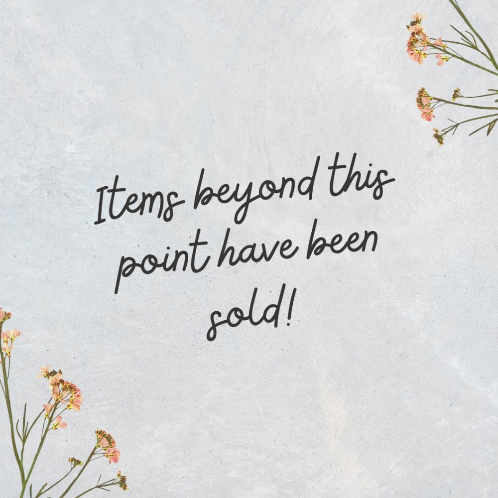 Items beyond this point have been sold!